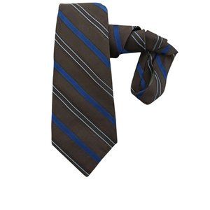 BARBA 7FOLD Brown Striped Silk Tie ITALY 60"/ 3.8" EC
